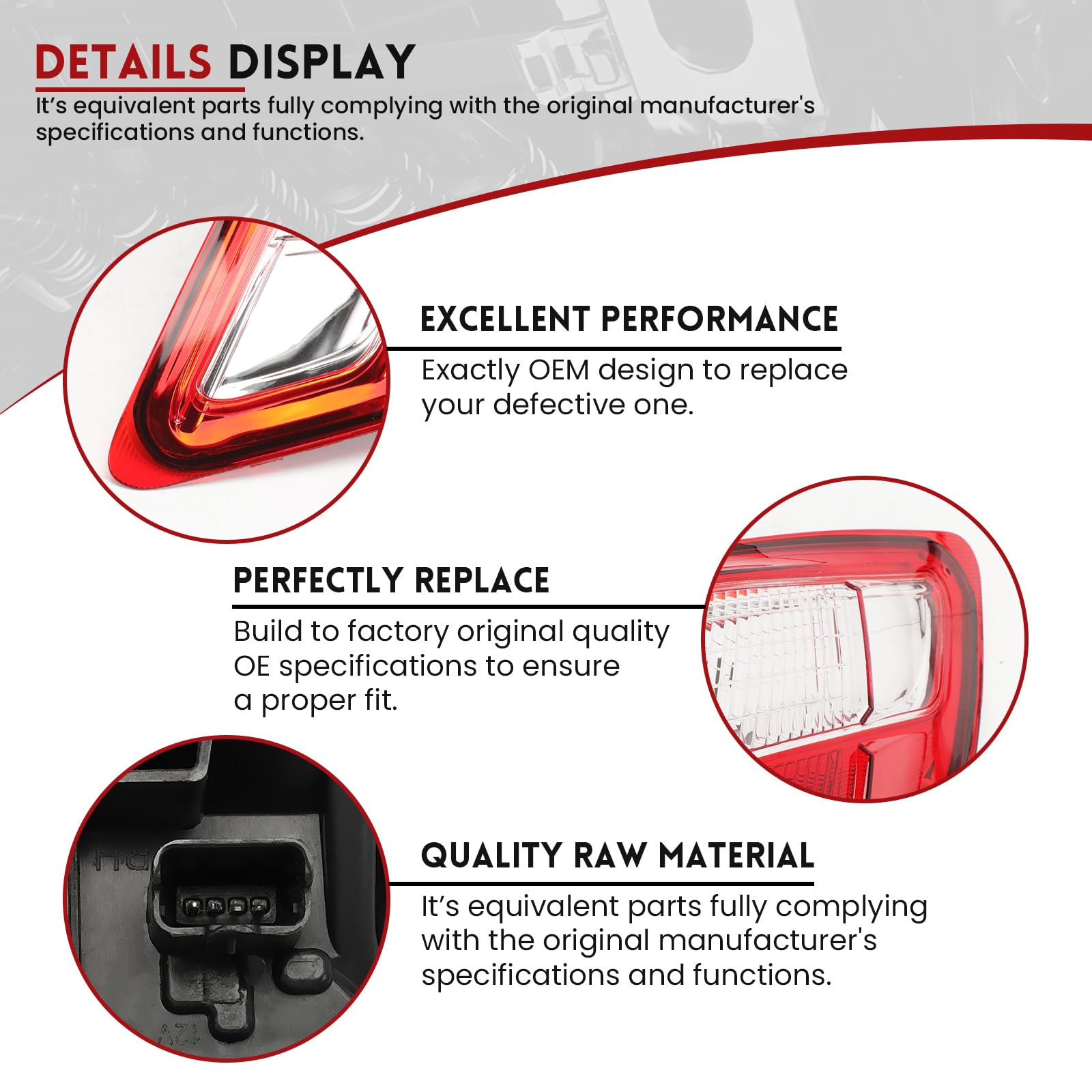 Fanale Posteriore Compatibile con Nissan Qashqai. Luce Freno Posteriore se utilizzata per Qashqai 5 e 7 posti 2010-2014 26555BR00A ULT115003