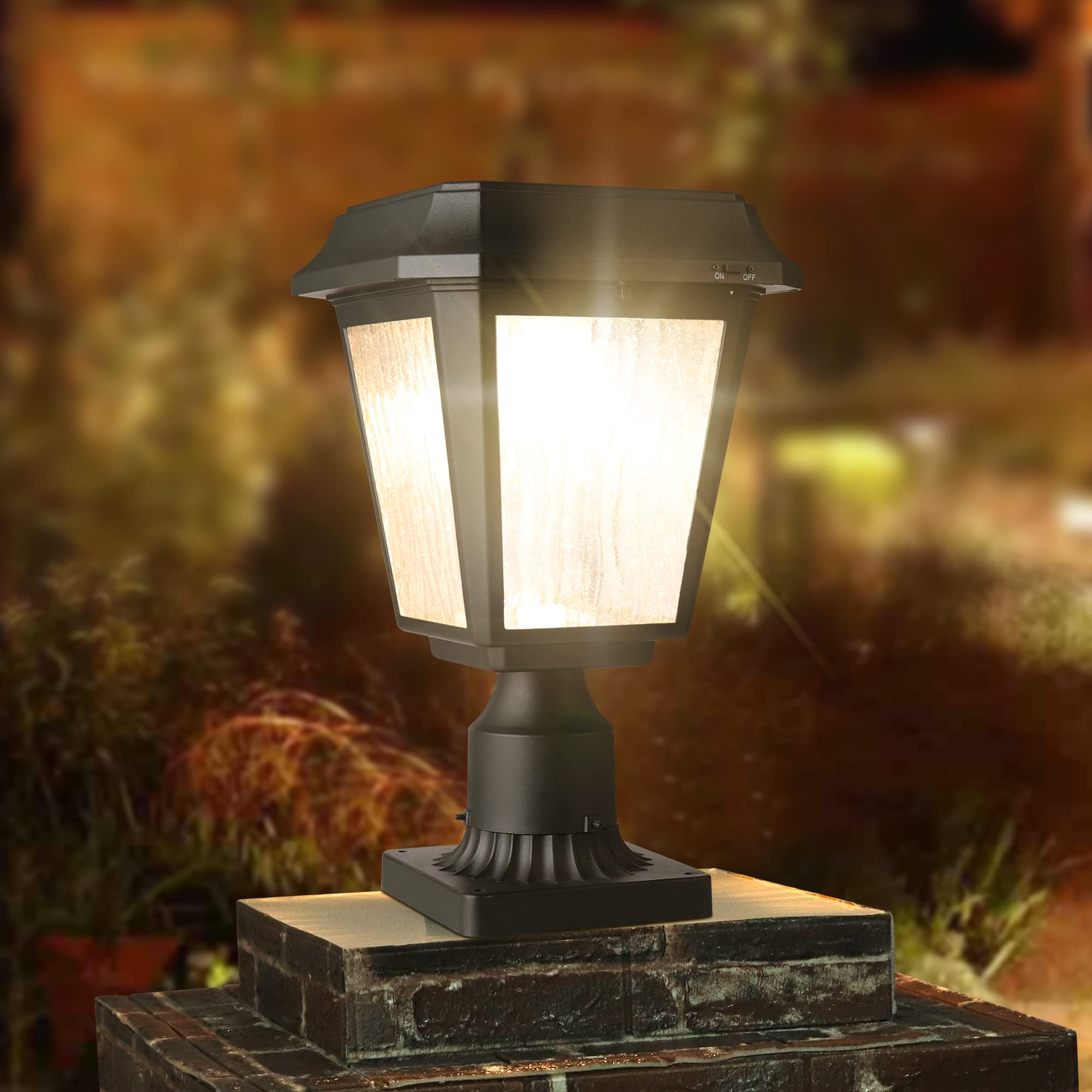 KMC KMC LIGHTING ST4618Q Solar Lamp Post Lights Solar Post Lights Outdoor Post Lights Die-Casting Aluminum 150 lumens 3-inch Fitter Base for Post Mount