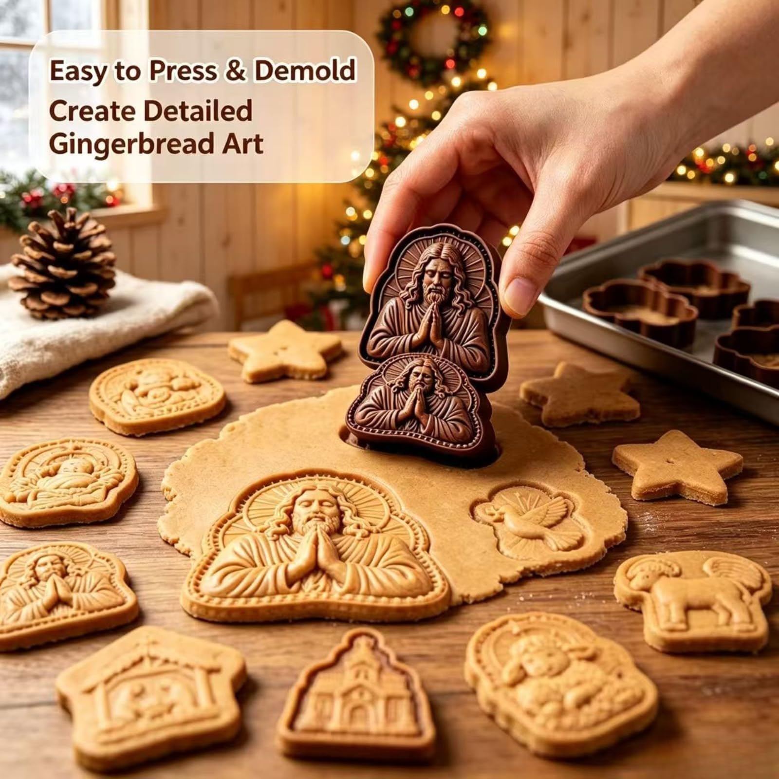 Faith & Nativity Christmas Mini Pie Mold Collection,Mini Pie Molds，10Pcs