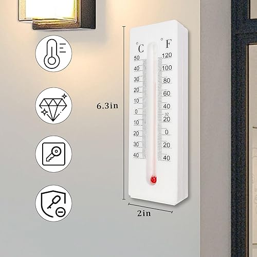Miniatura 2 de Gabinete para llaves al aire libre, caja de cerradura, termómetro decorativo para ocultar llaves para exteriores, impermeable, Dexspoeny Secret
