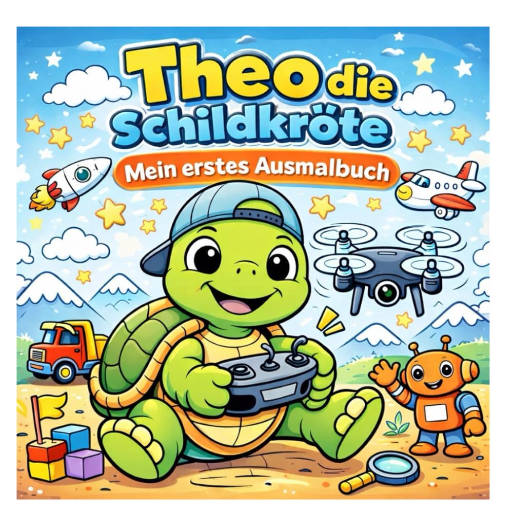 Schildkröten Malbuch für Kinder von 2–5 Jahren: Einfache und große Ausmalbilder für kleine Hände | Fördert Kreativität, Motorik und Konzentration