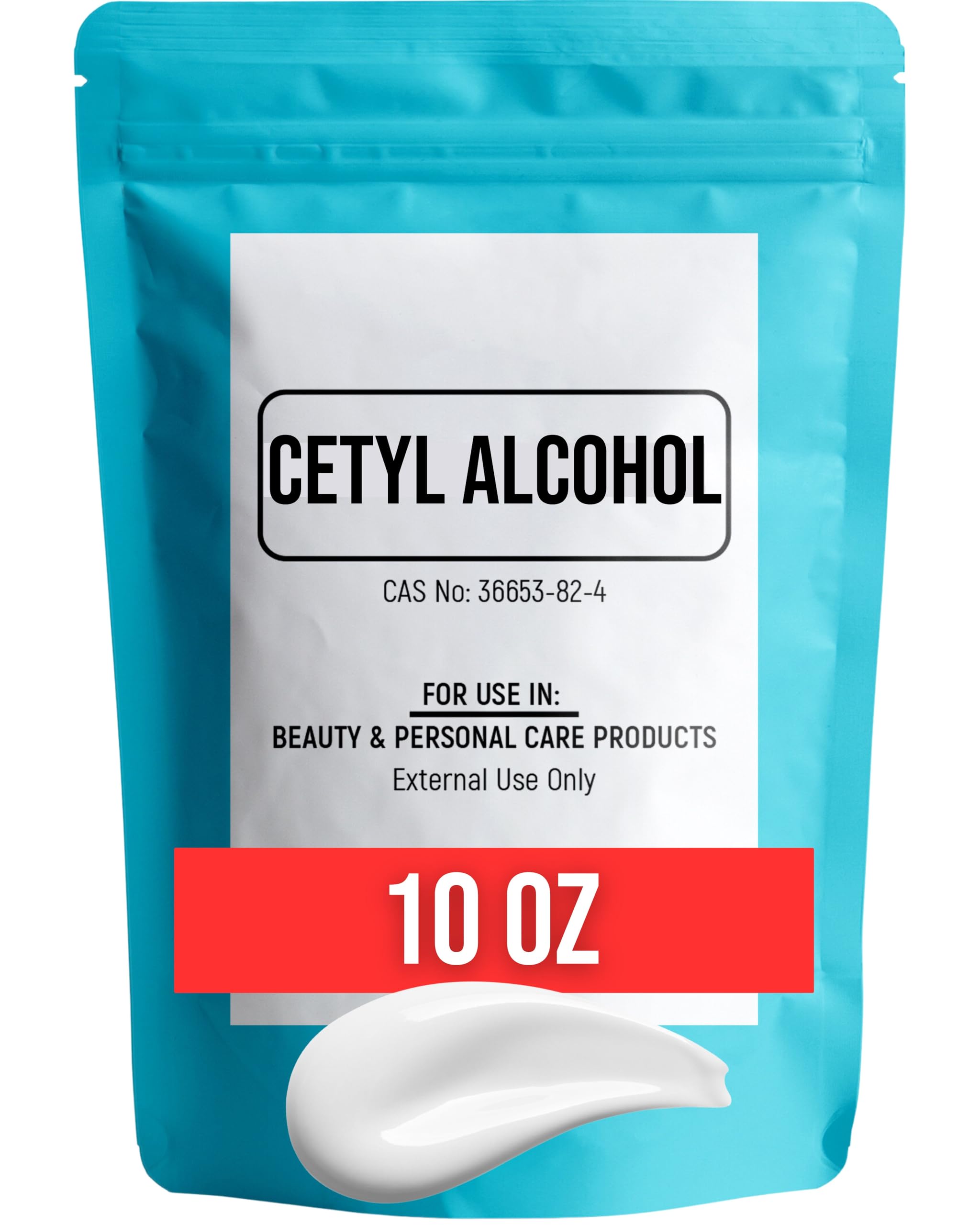 Magnum Solace Cetyl Alcohol for Body Butter, DIY Lotions, Creams, Conditioners - Thickener and Emollient - White Granules (10 oz)