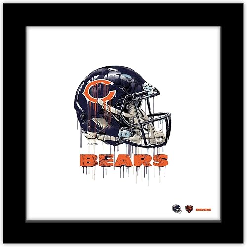 Trends International Gallery Pops NFL Chicago Bears - Póster de pared con casco de goteo, 12.00 x 12.00 pulgadas, versión del marco negro