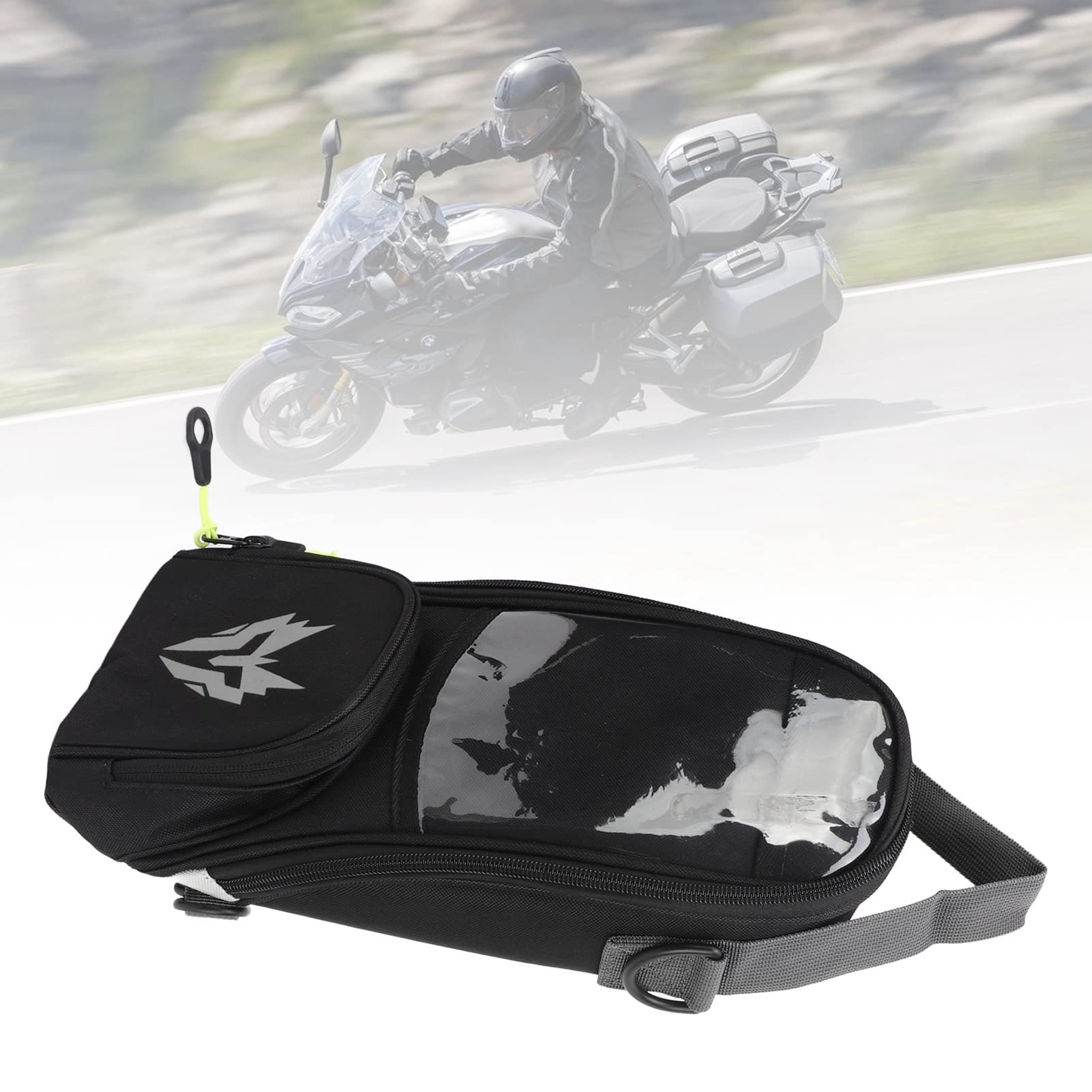 Borsa Serbatoio Magnetica per Moto Borsa Serbatoio per Carburante per Moto Tessuto Oxford Universale Capacità 4,5 Litri con Custodia per Telefono Trasparente e Copertura (GREY)
