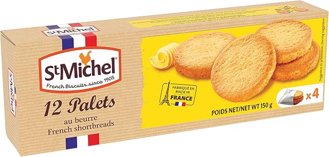 St Michel Butter Palets, French Shortbread Cookies, Short Bread Sugar Biscuits, 150g