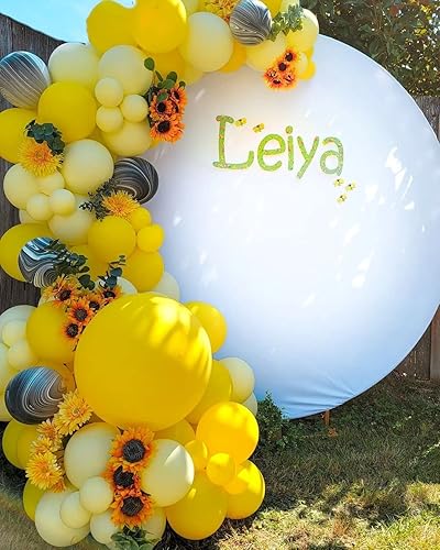 Miniatura 4 de Kit de arco de 84 globos amarillos, globos de látex amarillo mate de 5 pulgadas, 12 pulgadas, 18 pulgadas para cumpleaños, baby shower, boda