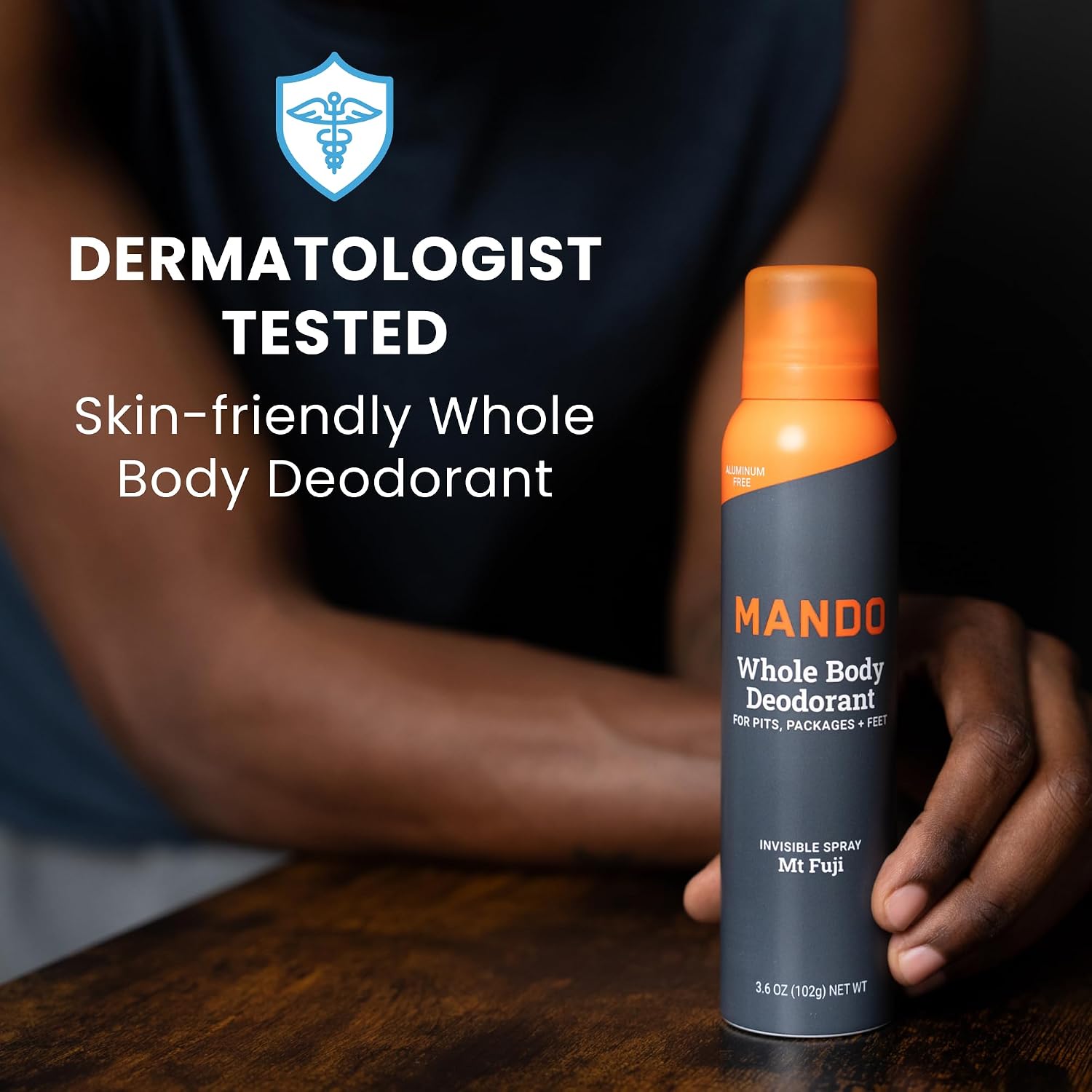 Mando Whole Body Three Piece System - 2.6 oz Smooth Solid Stick, 3.6 oz Deodorant Spray, & 15 ct Deodorant Wipes - Aluminum & Baking Soda Free Odor Control - Doctor Developed - 3 pc Bundle (Mt Fuji)