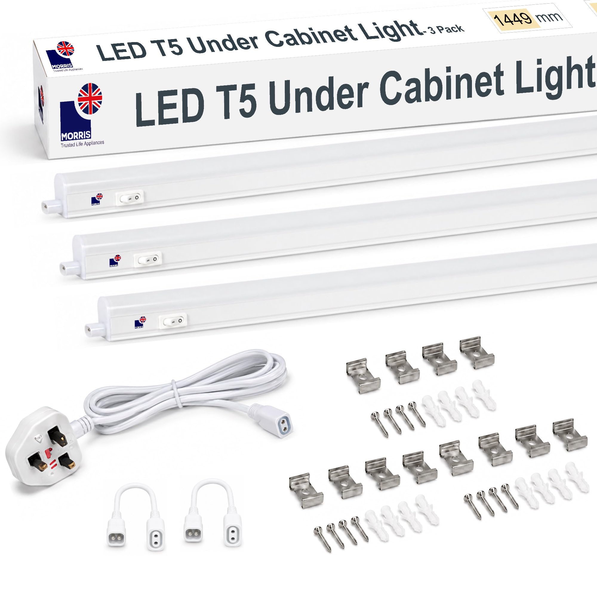 Morris LED Under Cabinet Kitchen Lighting Linkable - 1449mm, 3000k