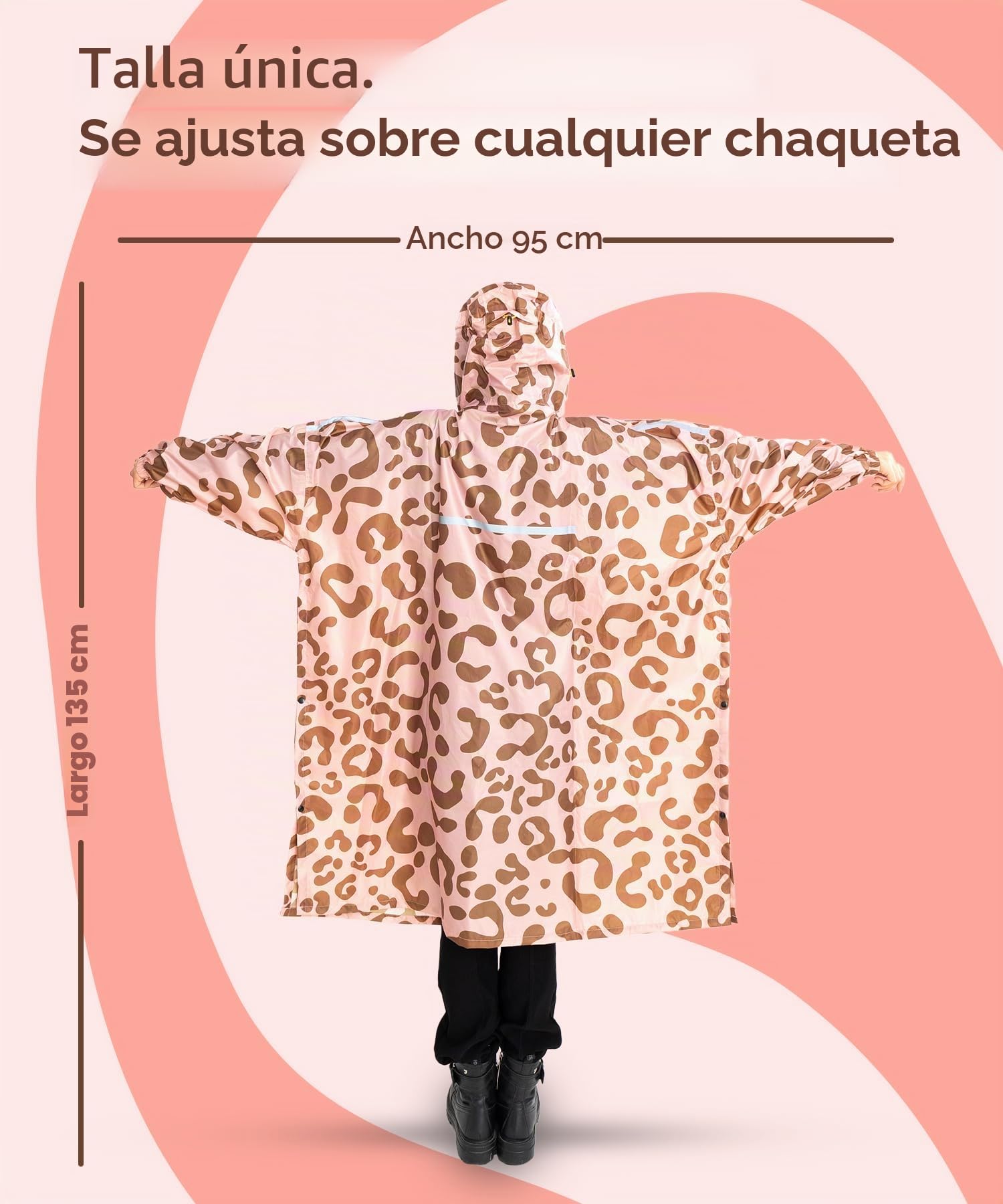 Jubi® Poncho de lluvia para mujer – 100% impermeable, ligero y transpirable | Poncho para mujer a prueba de viento para exterior, senderismo, camping y viajes – elegante protección contra la lluvia