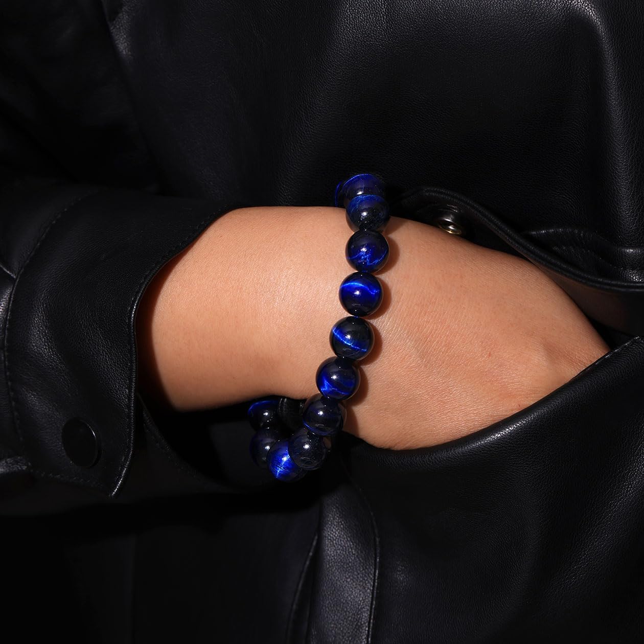 12mm Round Beads Gem Semi Precious Gemstone Beaded Bracelets Spiritual Crystals Unisex Stretch Bracelets for Women and Men 7 Inches - Image 4