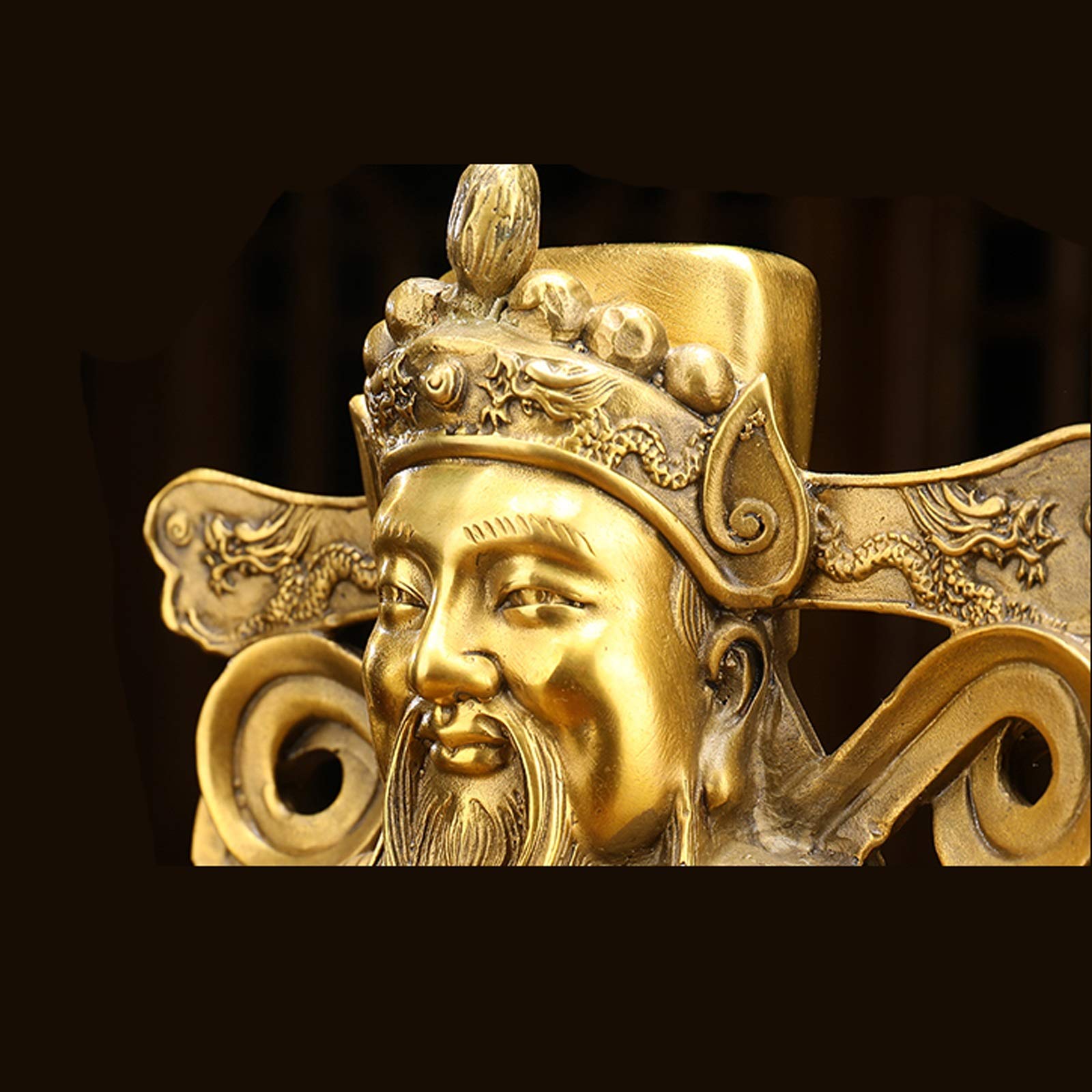 Statua cinese del feng shui scultura Feng Shui Caishen, dio della fortuna (rame) Decorazione per fortuna e ricchezza perfetta per la tua casa o ufficio Best regalo per l'apertura aziendale Feng Shui D