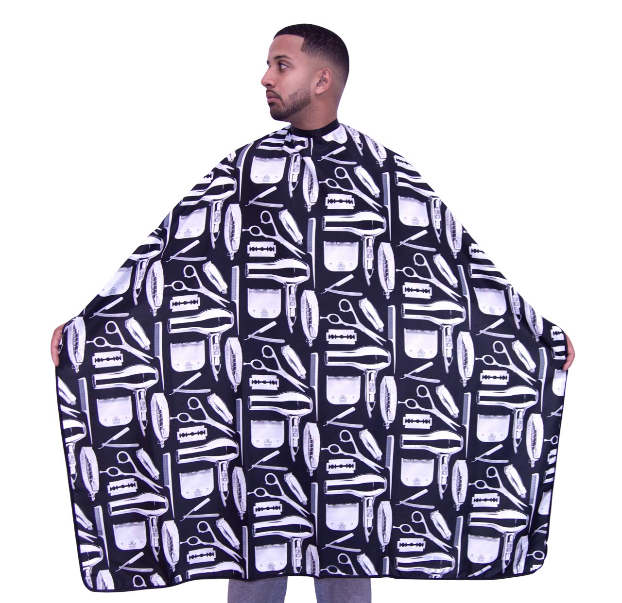 King Midas Professional Barber Cape - Hair Cutting Cape with Snap Buttons - Long Lasting Unisex Cape for Hair Salon