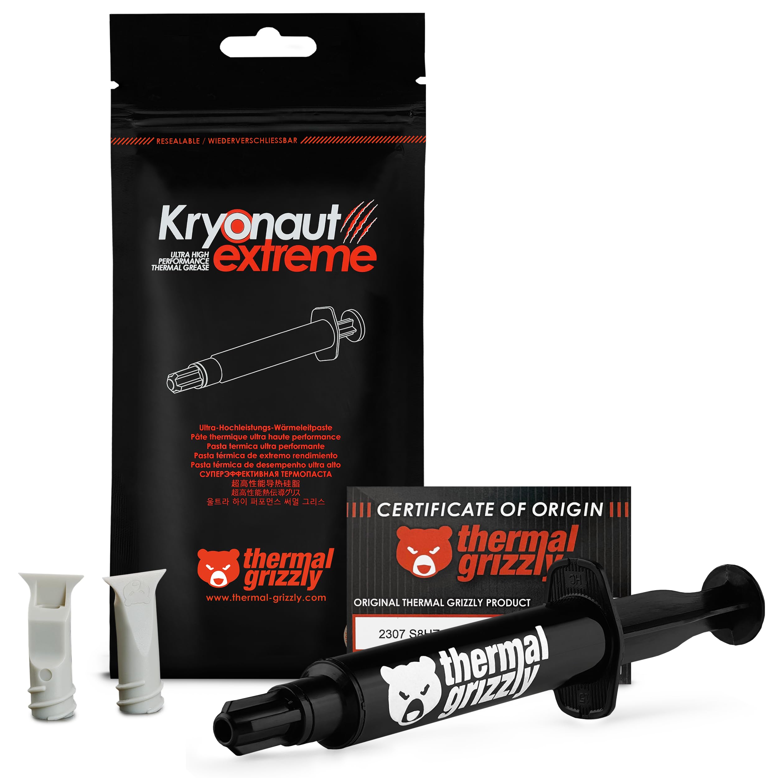Thermal Grizzly Kryonaut Extreme - Pasta termica ad alte prestazioni, 6 g, per la massima conducibilità termica durante l'overclock di CPU/GPU/PS4/PS5/Xbox
