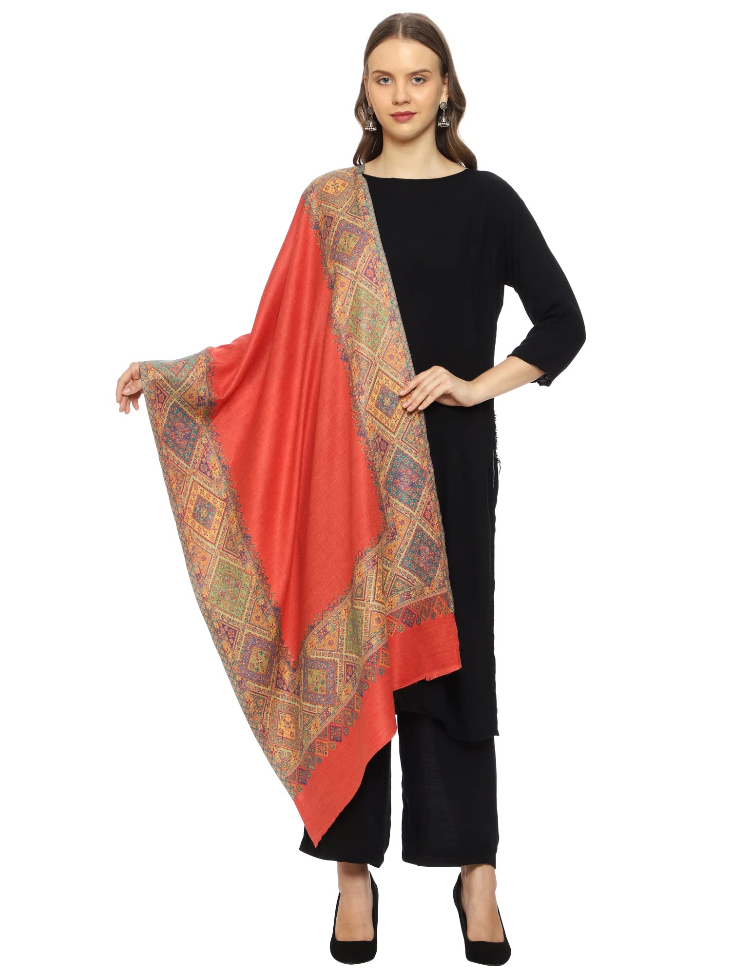 swi with label Women's Melange Kani Wool Stole(2JR1)-picture-20