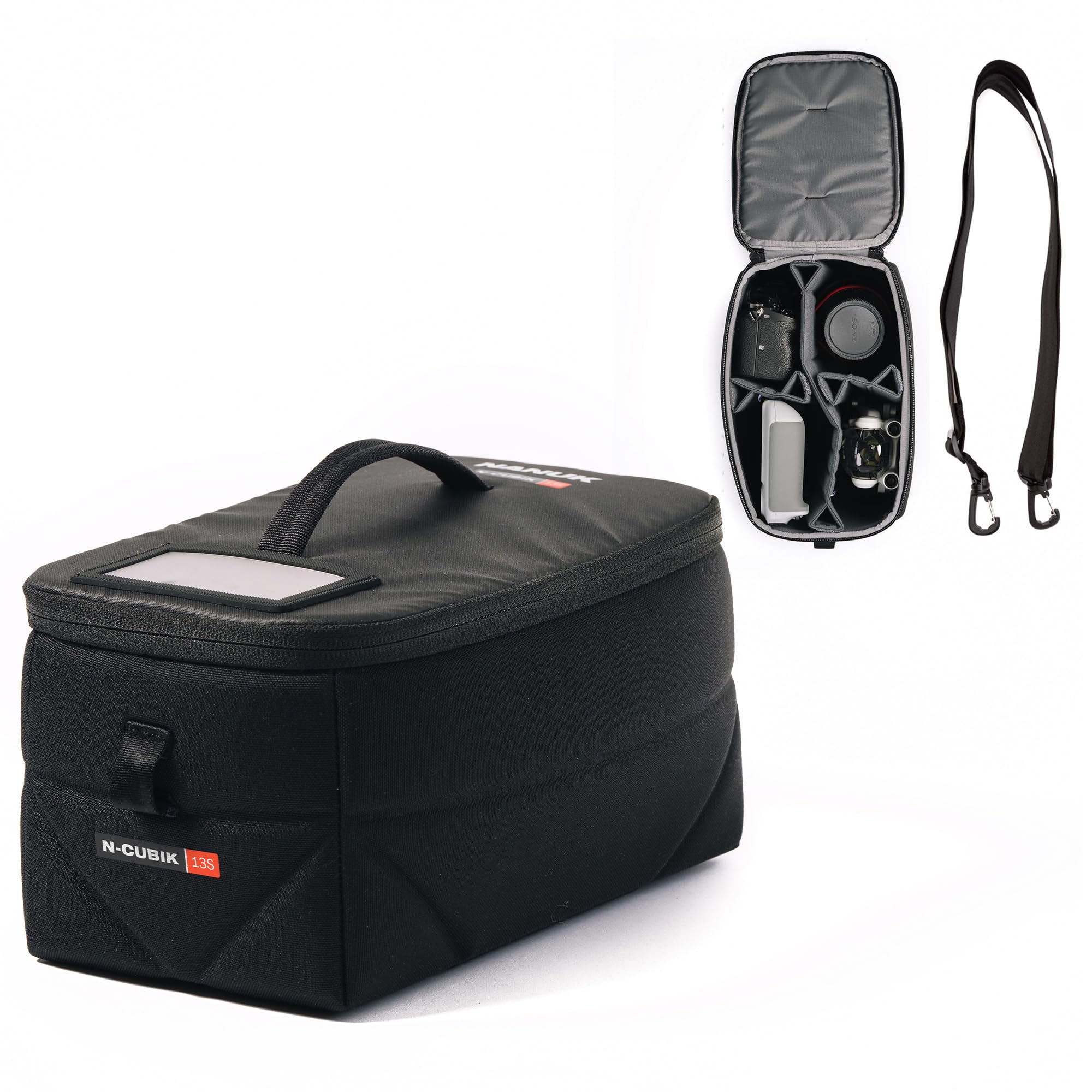 NANUK N-PVD Messenger Bag for Camera and Drone, Black - 15L