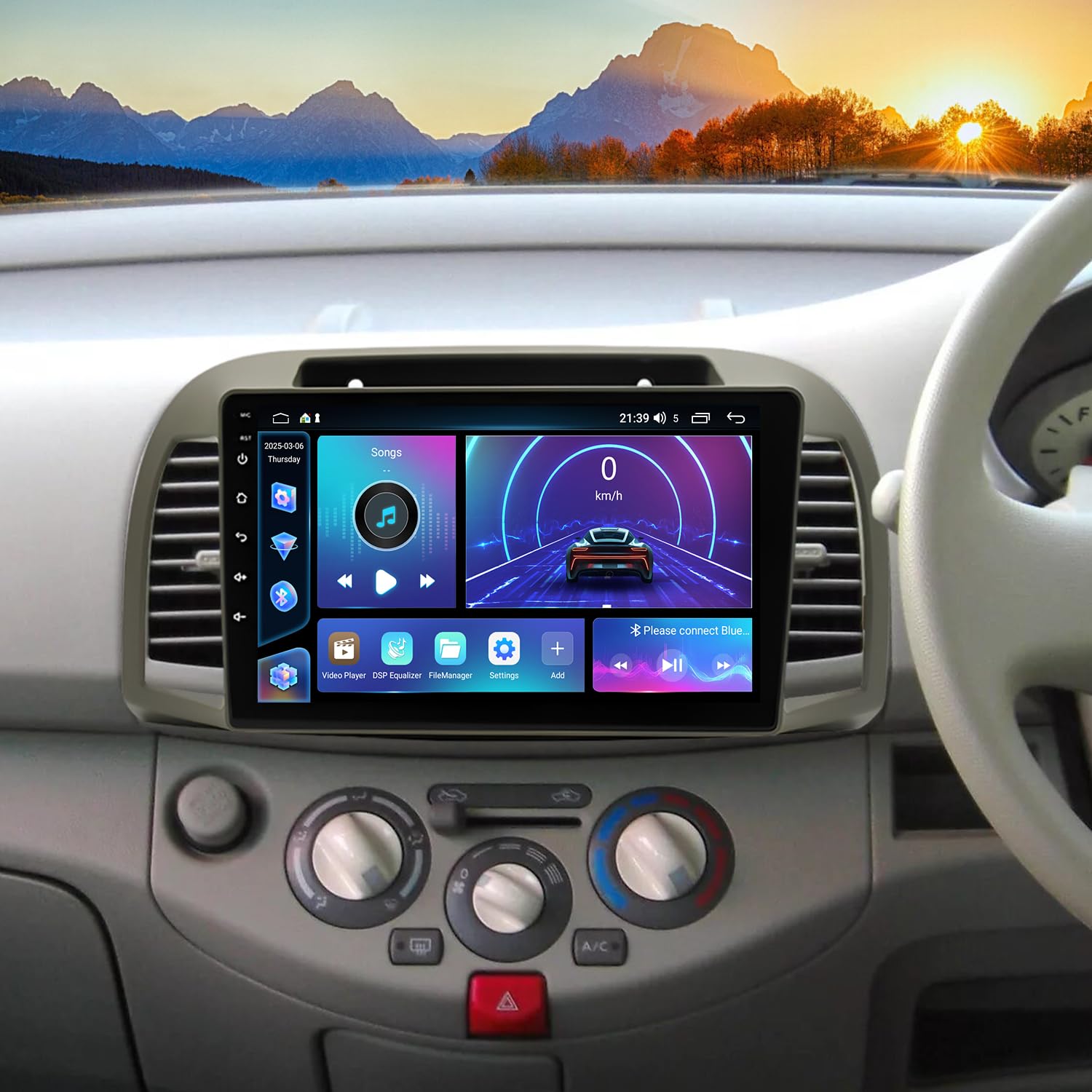 LICHENGTAI 2G+32G Android 13 Autoradio 2 Din per Nissan Micra K12 2002-2009 9 Pollici Touchscreen Radio con Carplay e Android Auto Navi GPS Bluetooth WiFi Telecamera Posteriore