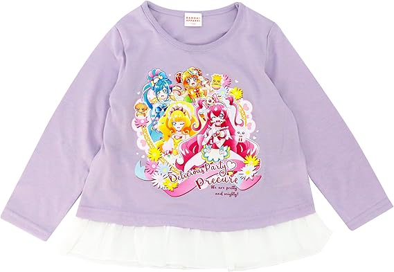 Amazon デリシャスパーティ プリキュア 長袖 Tシャツ 100 110 1 女の子 春 秋 冬 ロンt トップス 子供服 女児 ピンク パープル キュアフィナーレ キュアプレシャス キュアスパイシー キュアヤムヤム 幼稚園 保育園 小学生 サイズ110 パープル Tシャツ