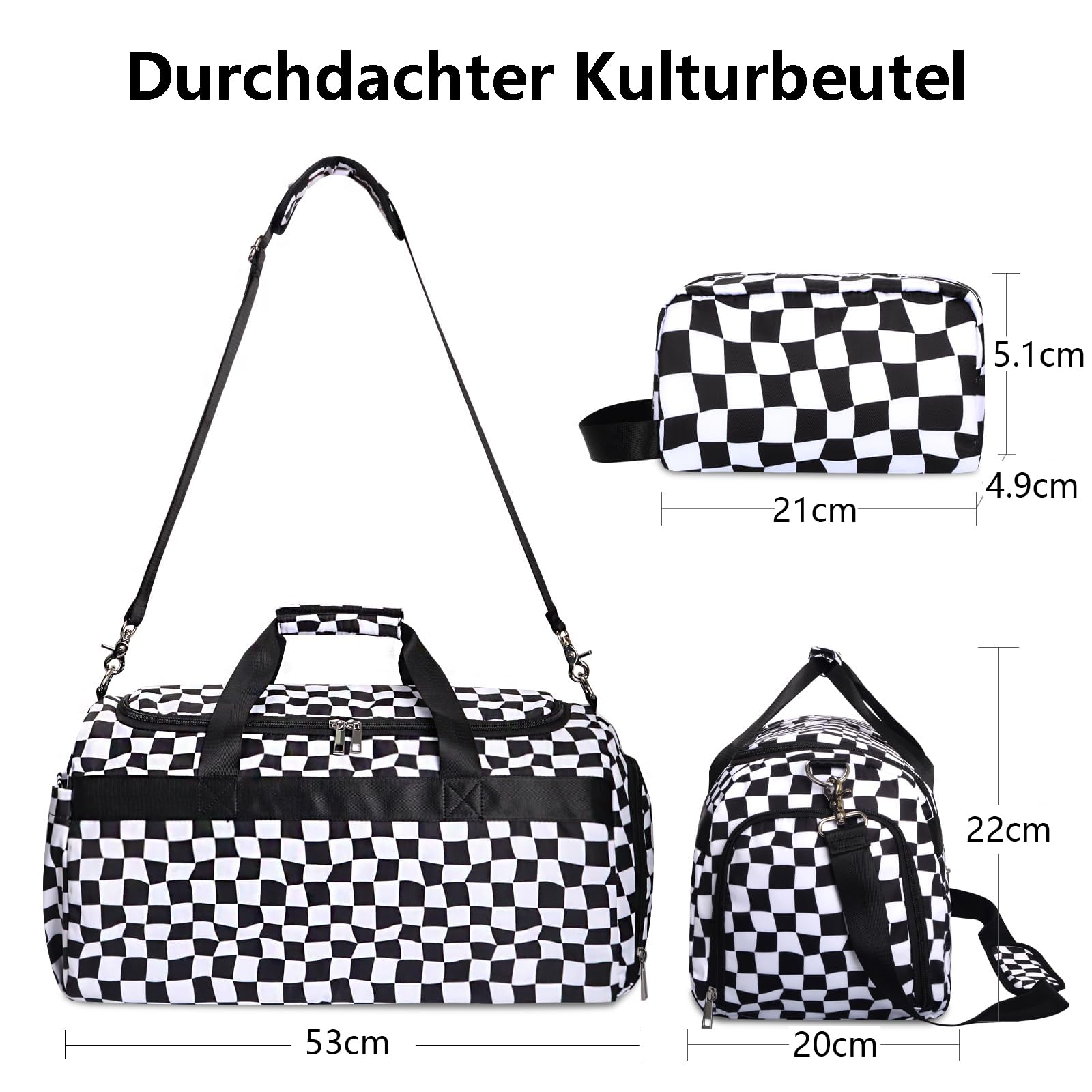 Bosidu Borsa sportiva per uomo e donna, grande borsa da viaggio con scomparto per scarpe e scomparto bagnato, leggera borsa per il weekend, borsa fitness per sport, palestra, viaggi e pernottamenti