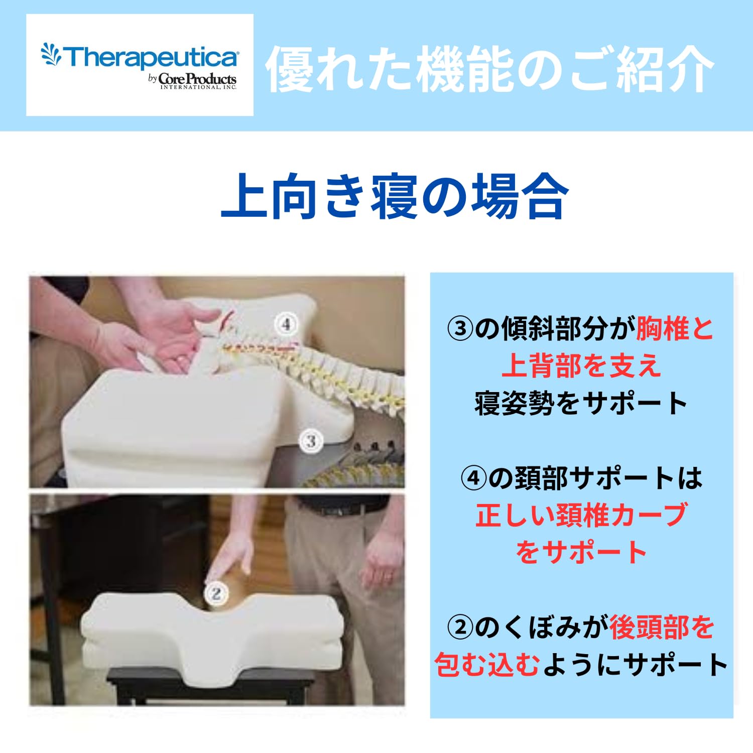 新品　未開封THERAPEUTICA（セラピューティカ）枕LL Amazon｜THERAPEUTICA (セラピューティカ) まくら 頚椎サポート いびき