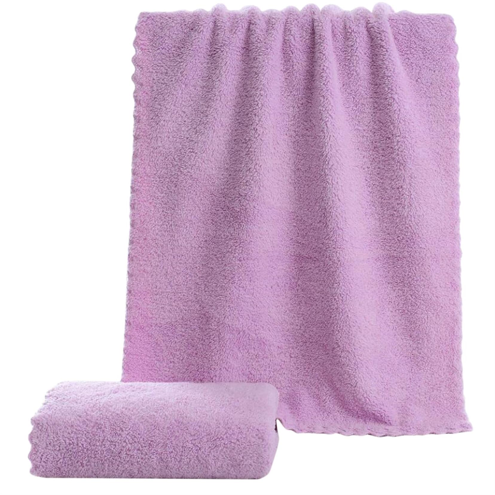 Bath Towel Coral Velvet Edge Microfiber Absorbent Towel Solid Color Home Shower Hair Hand Towel Breathable Comfort Clean
