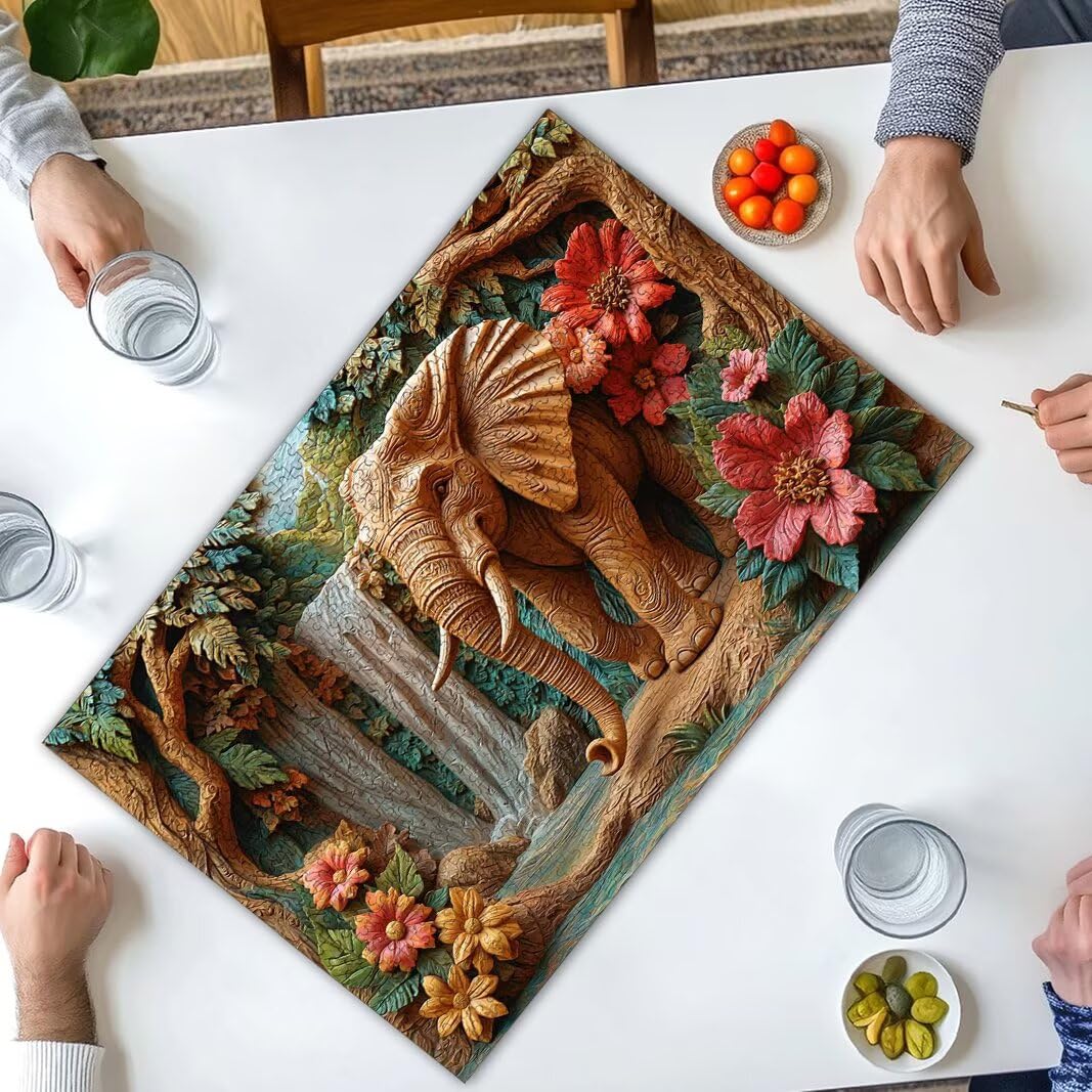 Puzzle Elefant, Puzzle 1000 Teile Erwachsene, Klassische Puzzles -8663