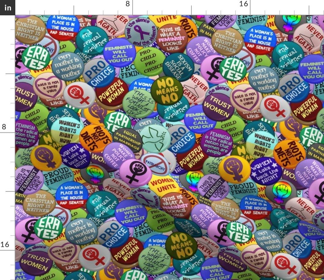Spoonflower Fabric - Purple Politics Women Lady Womens Woman Era Feminist Empowerment Printed on Petal Signature Cotton Fabric by The Yard - Sewing Quilting Apparel Crafts Decor