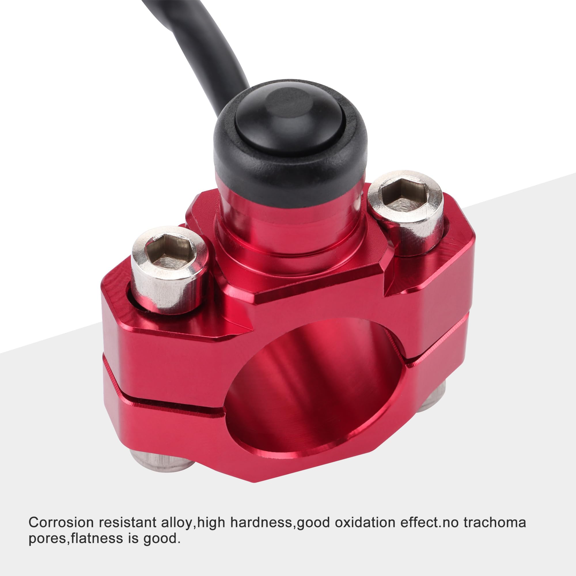 GOOFIT 7/8"22mm Manubrio 2 fili CNC Kill Stop Switch sostituzione per YZ250 YZ450 WR250 WR450 ATV Scooter Quad Moped Dirt Bike Rosso