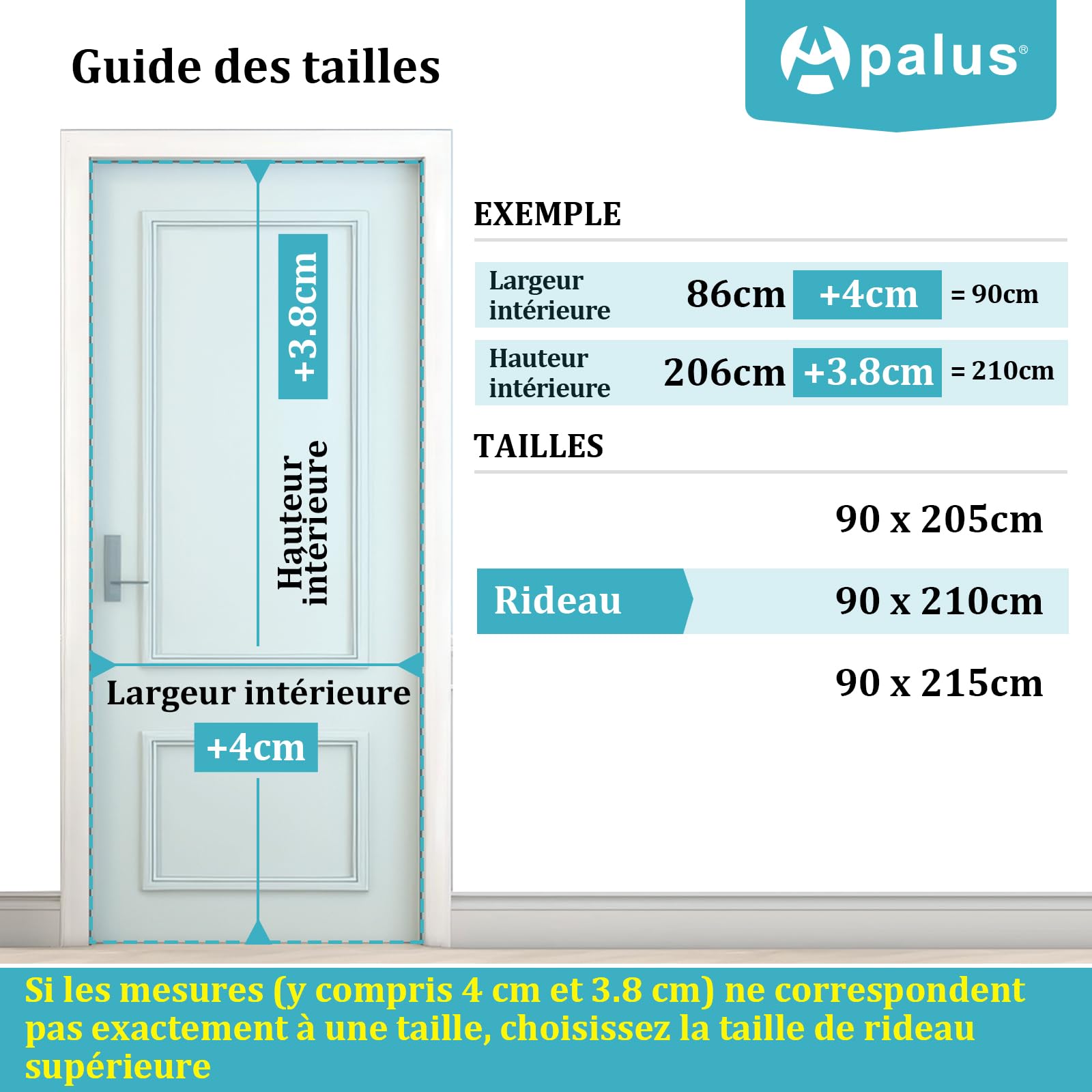 Apalus VP Magnetic Fly Screen for Doors - Heavy Duty Mesh, Top to Bottom Magnetic Seal, Automatic Close, Keeps Fresh Air Inside (90 x 210, Black) - 3