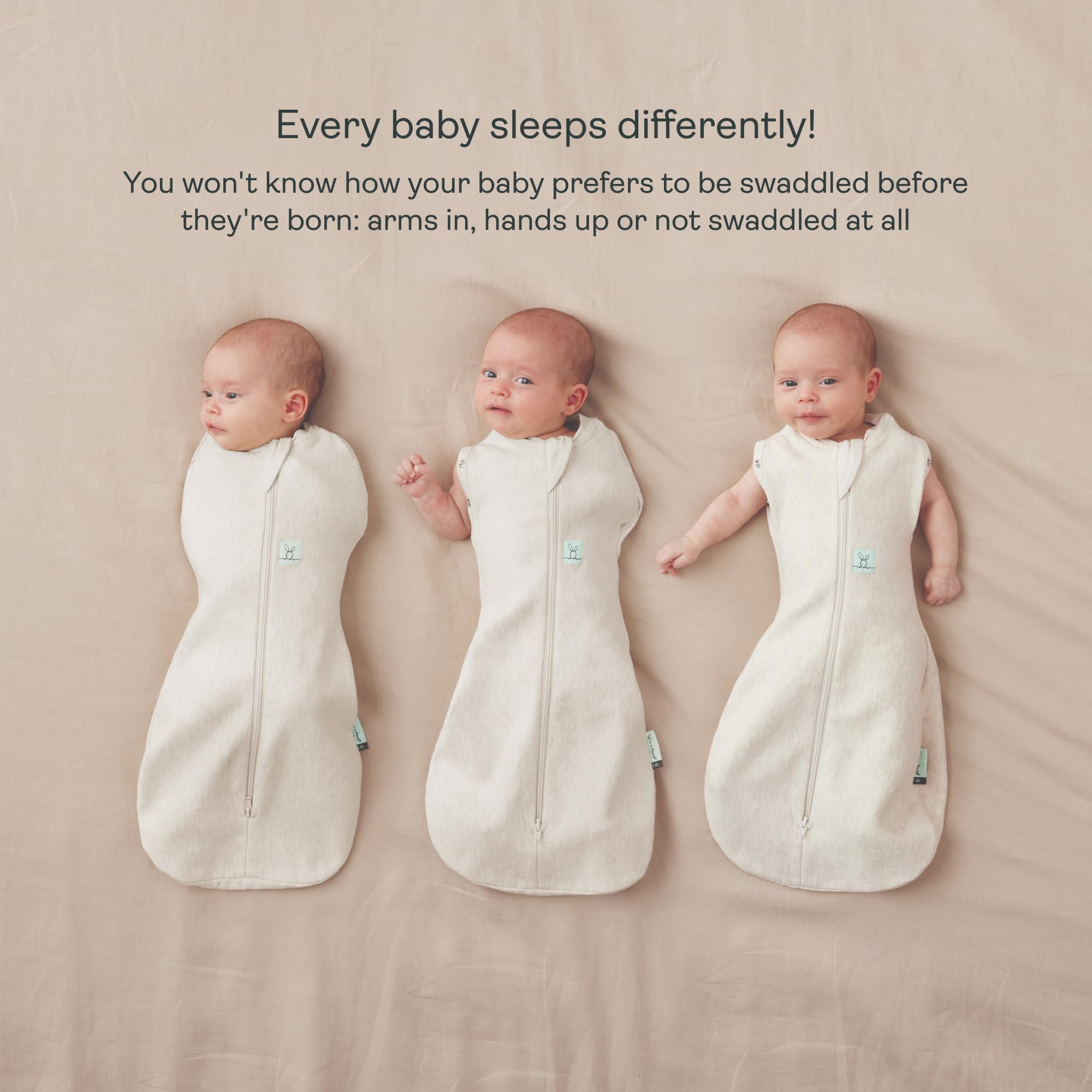 ergoPouch Bio-Baby-Wickeltuch und Schlafsack für alle Jahreszeiten, Cocoon, 1,0 Tog | Haferflocken-Marle | 3–6 Monate (6–8 kg / 13–18 lb)