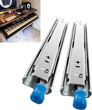Telescoping Drawer Slide, Drawer Rails with Mounting Screws, 200 Pound Capacity, Heavy Duty Drawer Runners, Full Ext with Closing Size 400mm/16inch