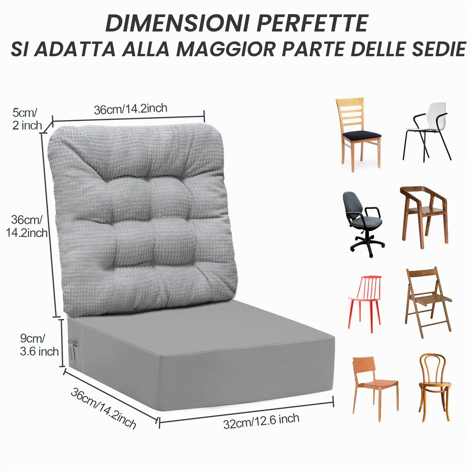 Booster sedile per bambini 2Pcs cuscino velluto a coste PU impermeabile antiscivolo
