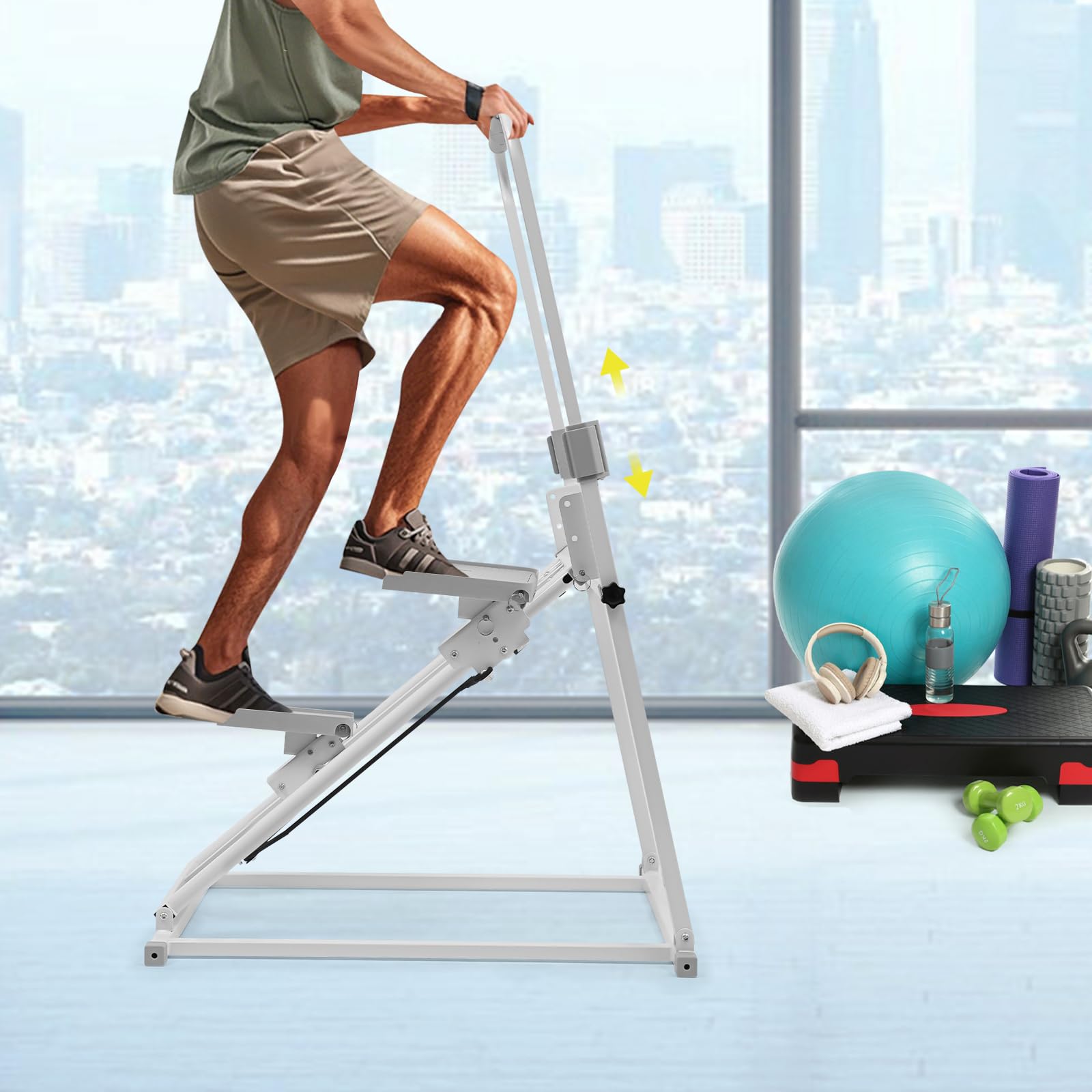 3-stopniowy regulowany kąt pedału, realistyczny trening schodowy, symuluje naturalne wchodzenie po schodach, Stairmaster do domu, wygodny uchwyt