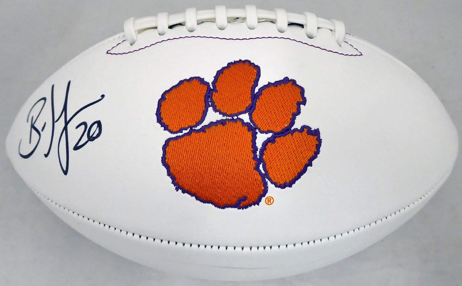 Brian Dawkins Autographed White Logo Football Beckett BAS Stock #185115