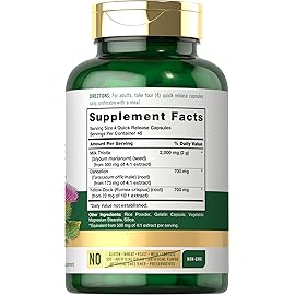 Carlyle Milk Thistle 2000mg | 180 Capsules | with Dandelion & Yellow Dock | Non-GMO, Gluten Free