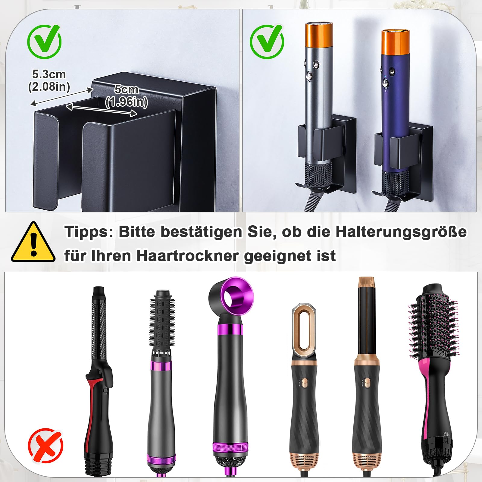 Support Mural Pour Sèche-cheveux Et Lisseur, Pour Accessoires, Lisseurs