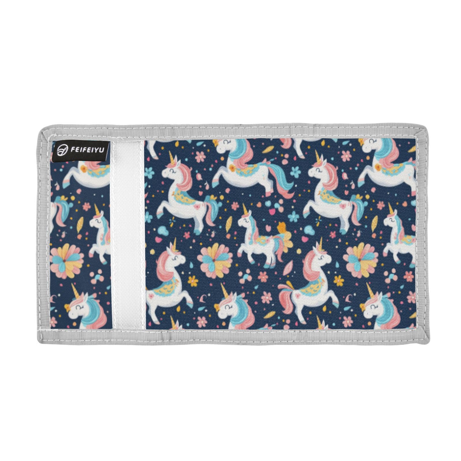 Wusikd Fairytale Unicorn Kids Wallet for Boys Girls Toddler Trifold Wallet Novelty Wallet for Teens Women Men