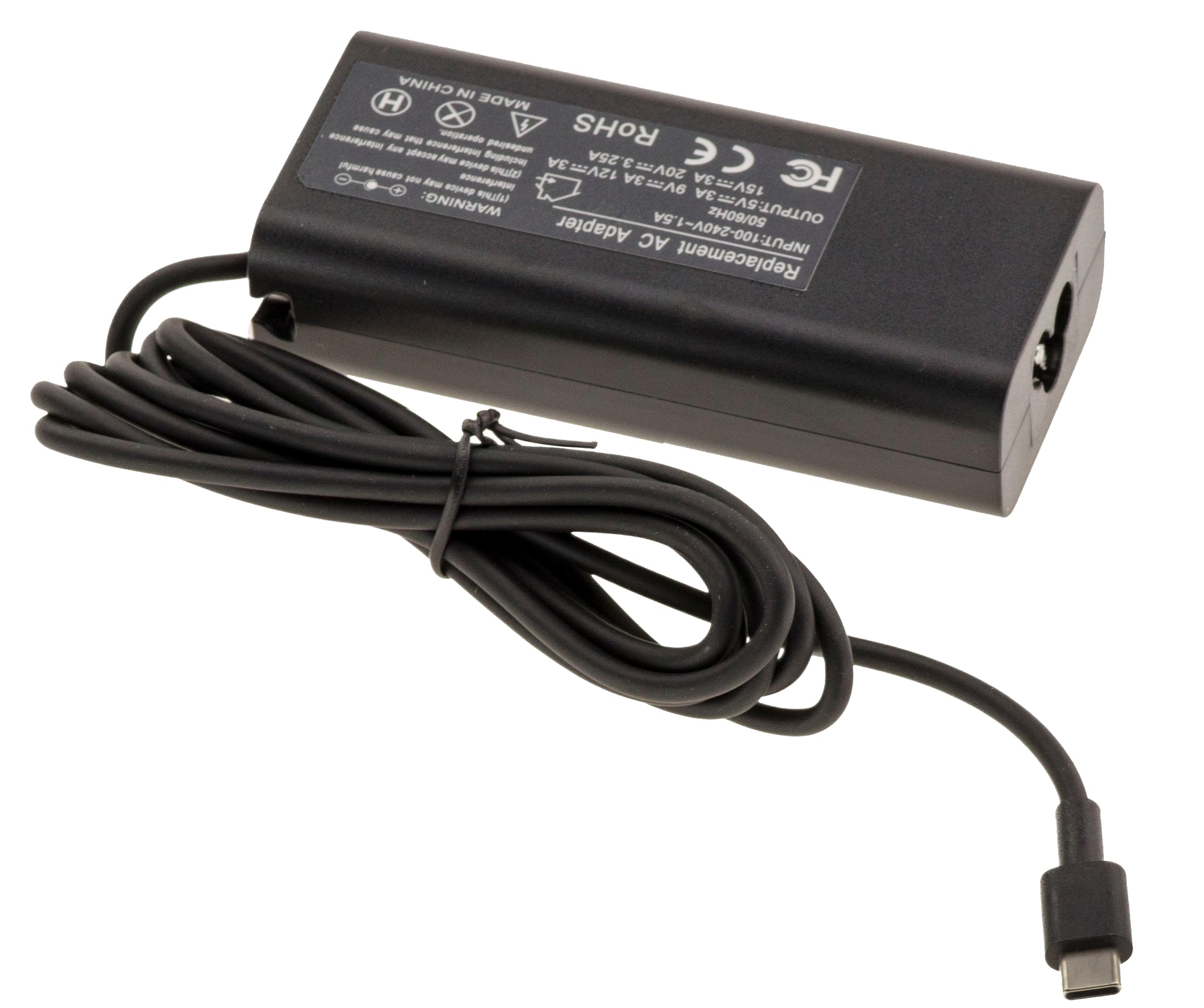 KALEA-INFORMATIQUE Zasilacz równoważny oryginalnemu, kompatybilny z laptopami Dell – wtyczka USB C, moc 65 W i możliwe wyjścia: 20 V 3,25 A lub 15 V 3 A lub 12 V 3 A lub 9 V 3 A lub 5 V 3 A