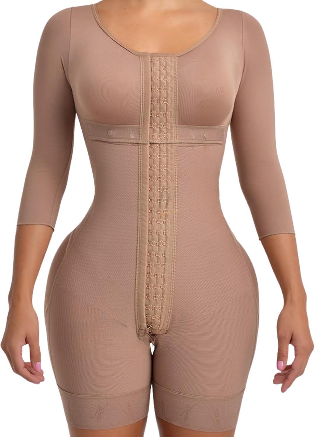 Melibelt 2031 Fajas Colombianas Moldeadoras - Hourglass Shapewear for Women - Tummy Control Shapewear With Sleeves and Bra
