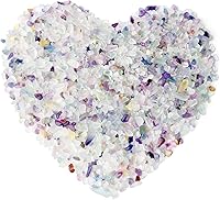 Vista 13 de LAIDANLA 1 libra (450 gramos) de grava de acuario de cristal de 7 chakras, piedras pulidas y talladas en bruto, piedras de cristal irregulares