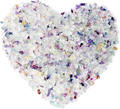 Miniatura 33 de Piedras pulidas pulidas de cristal de fluorita de 1 libra para acuario, piedras pulidas, chips de cristal de forma irregular, a granel, piedras