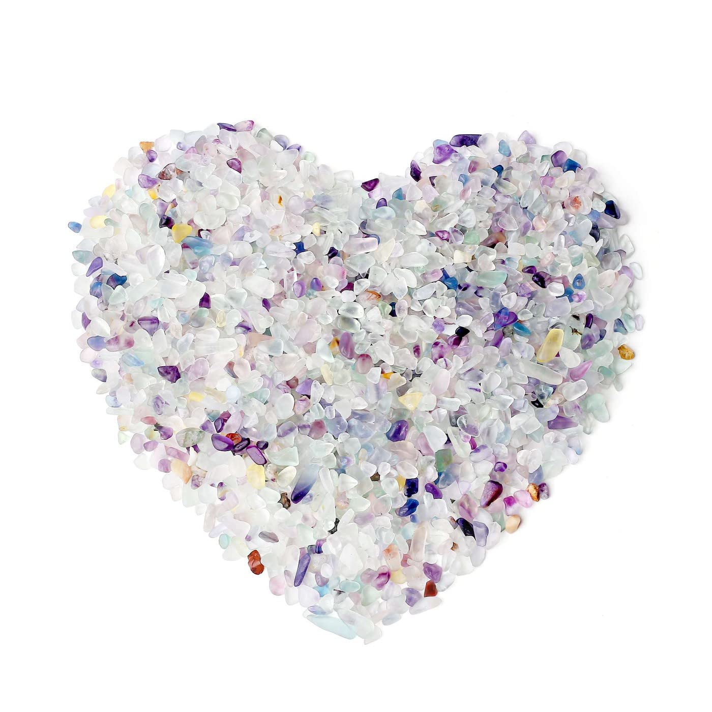 LAIDANLA Decorative Tumbled Gravel Fluorite Crystals Chip Polished Bulk Natural Gem Aquarium Gravel Rocks Pebbles Fish Tank Gravel Vase Filler Succulents Terrarium Supplies 100g