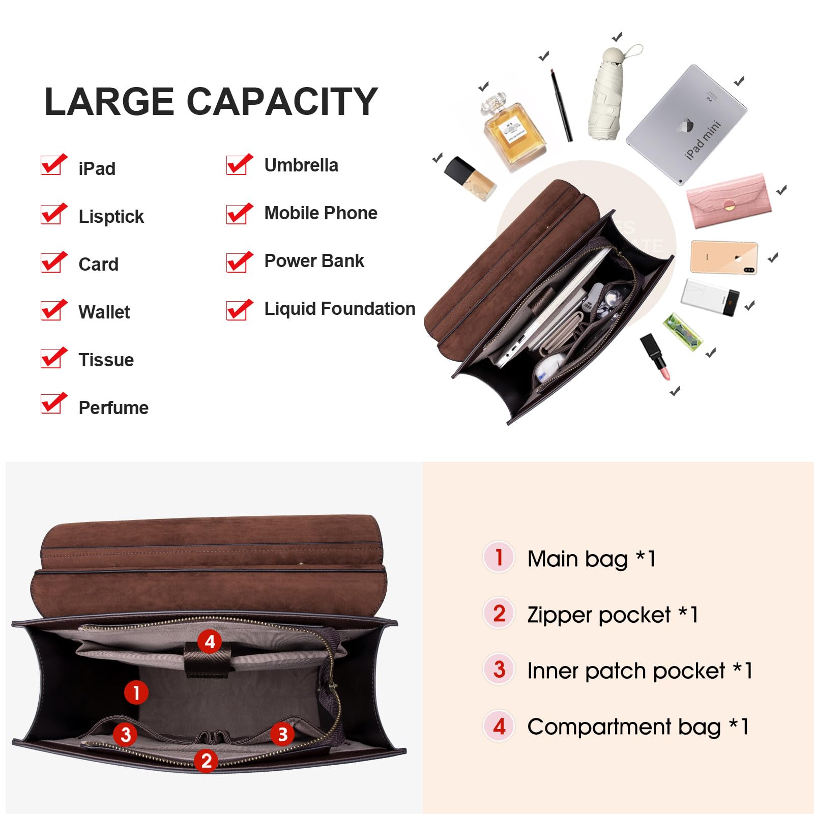 Cnoles Sac à dos en cuir pour femme Sac à dos tendance Sac vintage décontracté pour l'école, le collège, les voyages