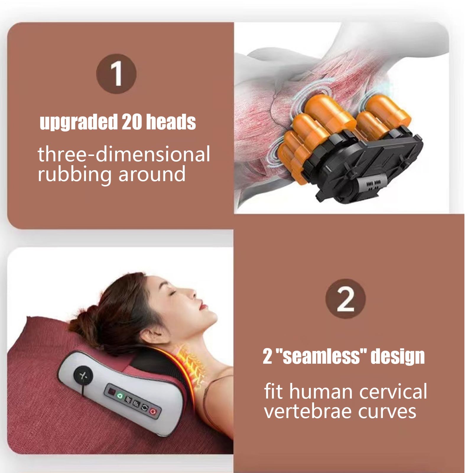 Masajeador de Cuello Cojín Eléctrico De Masaje Para Hombros Y Piernas