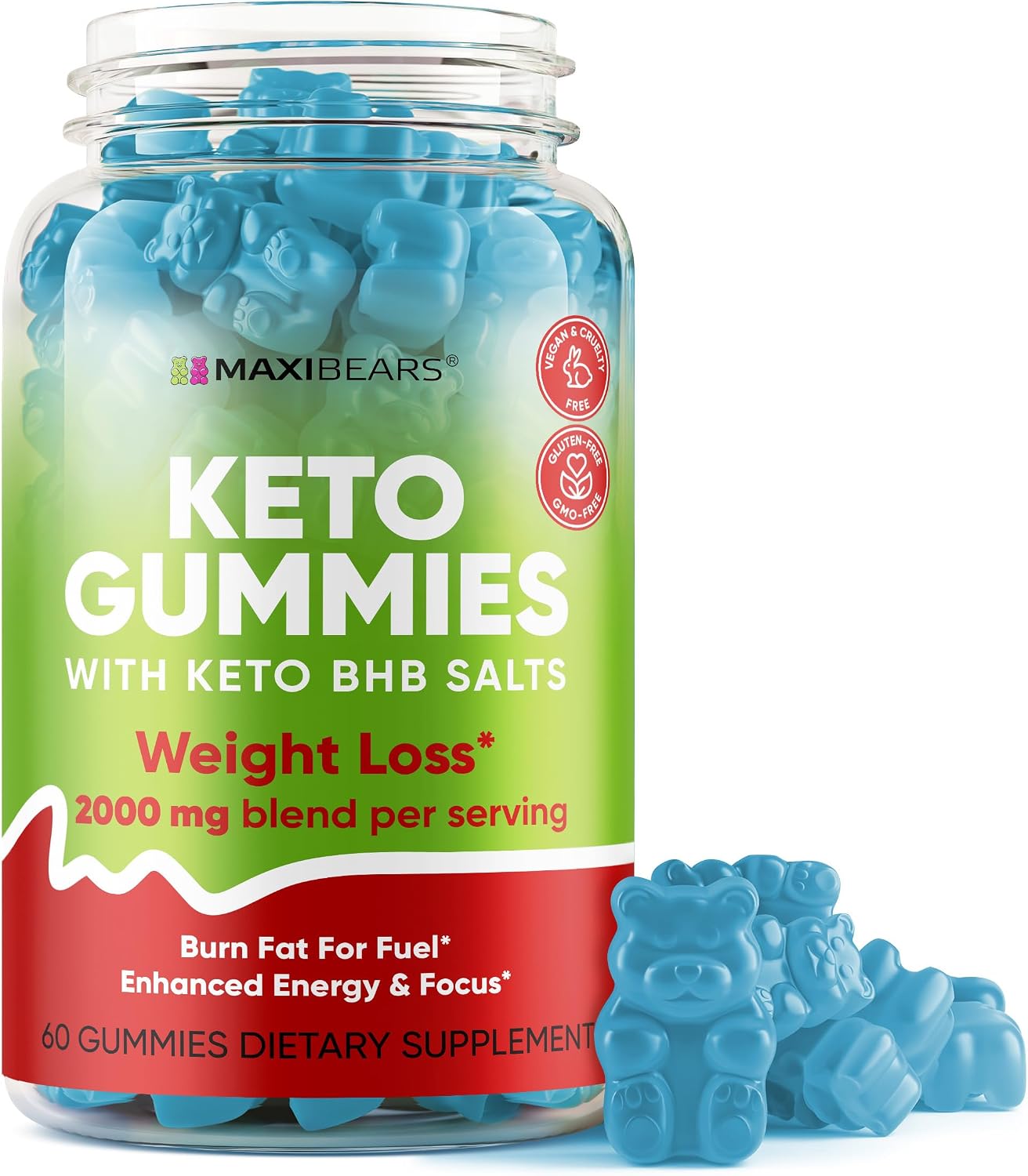 Keto Gummies - Delicious Low-Carb Snack for Weight Management - Boost Ketosis, Metabolism & Energy - Supports Digestion, Weight Loss, Detox & Cleansing - Made in USA - Gummies for Ketosis - 60 Gummies