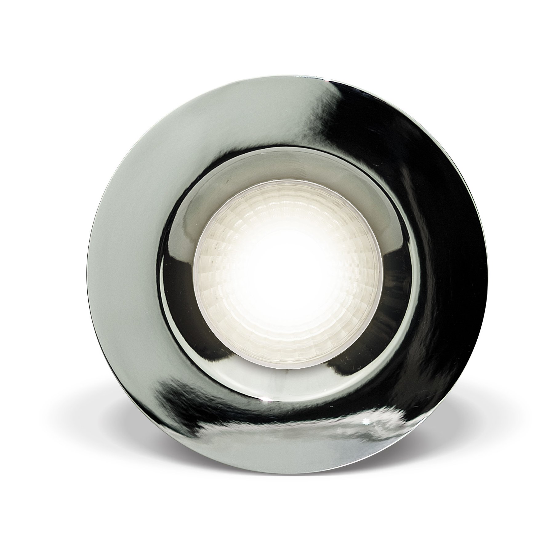 Luceco Fixed Fire Rated GU10 Downlight, Polished Chrome, 12.9x12.5x9.5 cm - Image 2