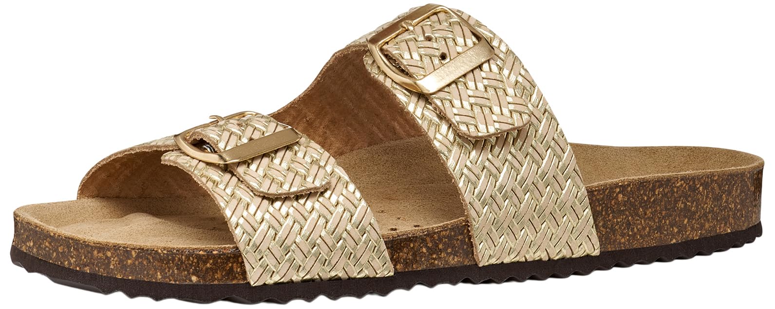 Geox Women's D BRIONIA L Flat Sandal, LT Gold, 42 EU