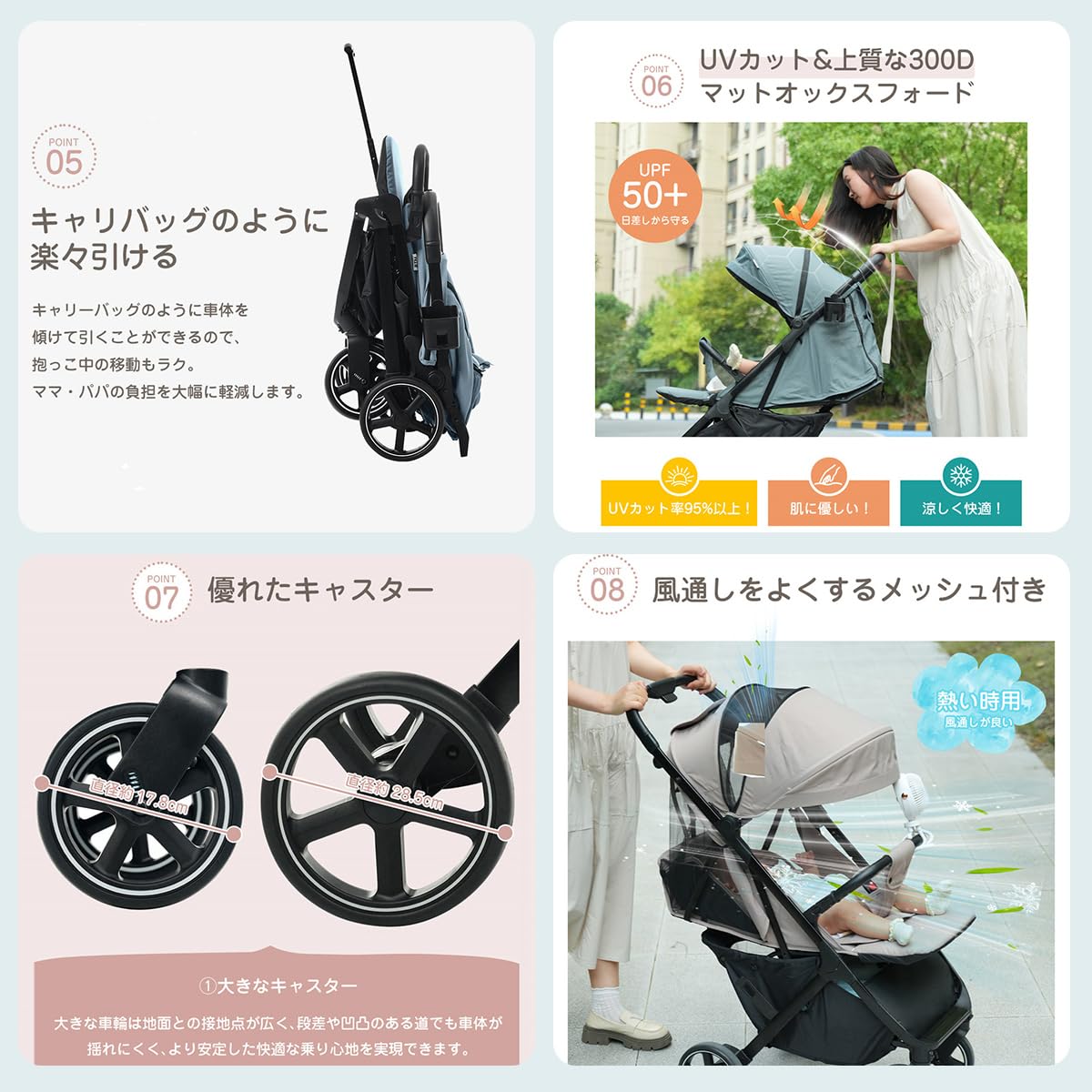 Amazon.co.jp: Kennkari ベビーカー A/B型 折りたたみ 軽量 6.8kg