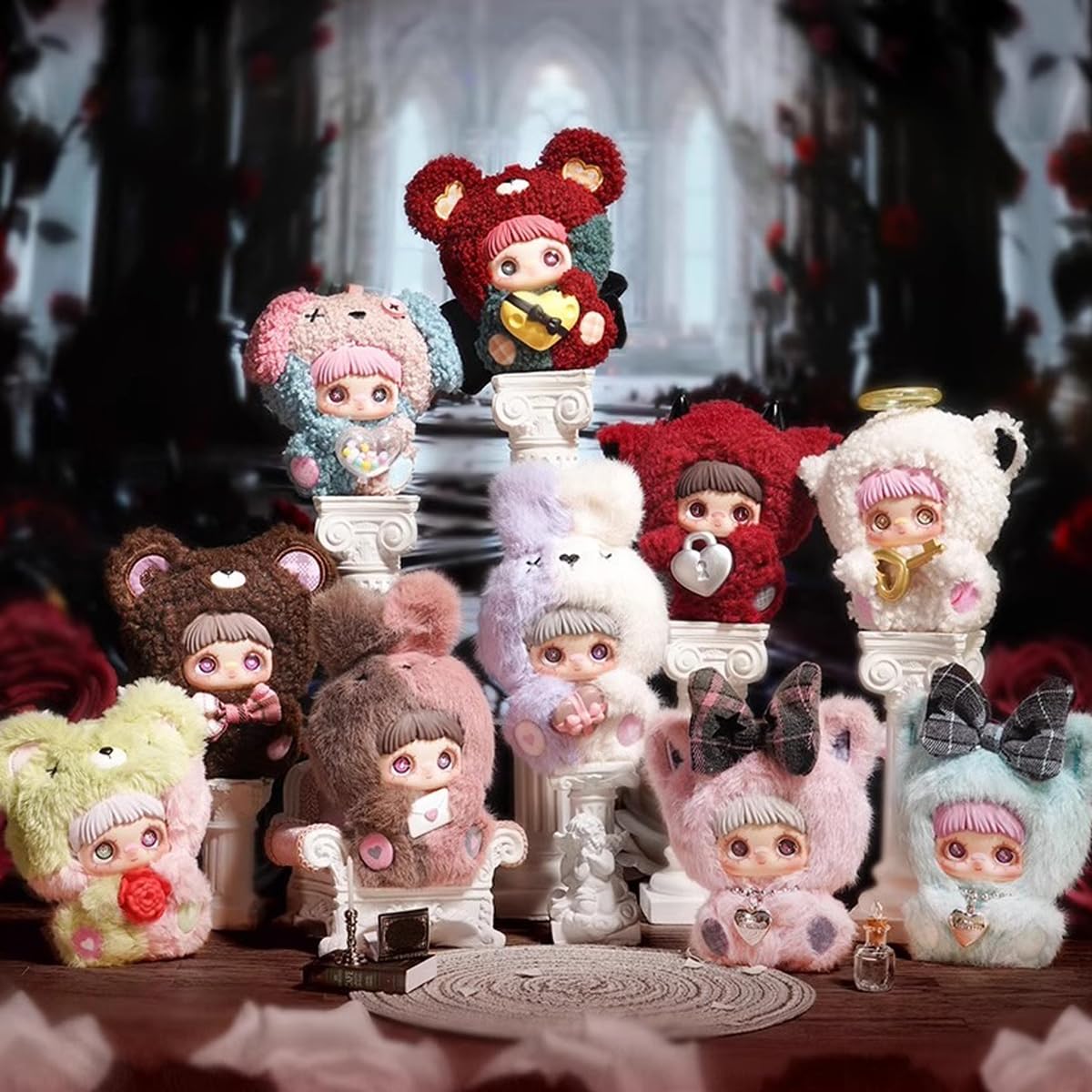 Maymei May I Love You Serie Blind Box Action Figurki Mystery Box, śliczne zabawki losowe, prezent urodzinowy, Boże Narodzenie, zabawka kolekcjonerska do dekoracji biurka, 3 szt