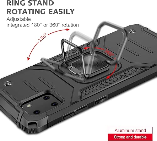 Miniatura 5 de Asuwish Funda para teléfono Samsung Galaxy Note 10 Lite con protector de pantalla de vidrio templado y soporte de anillo delgado híbrido protector