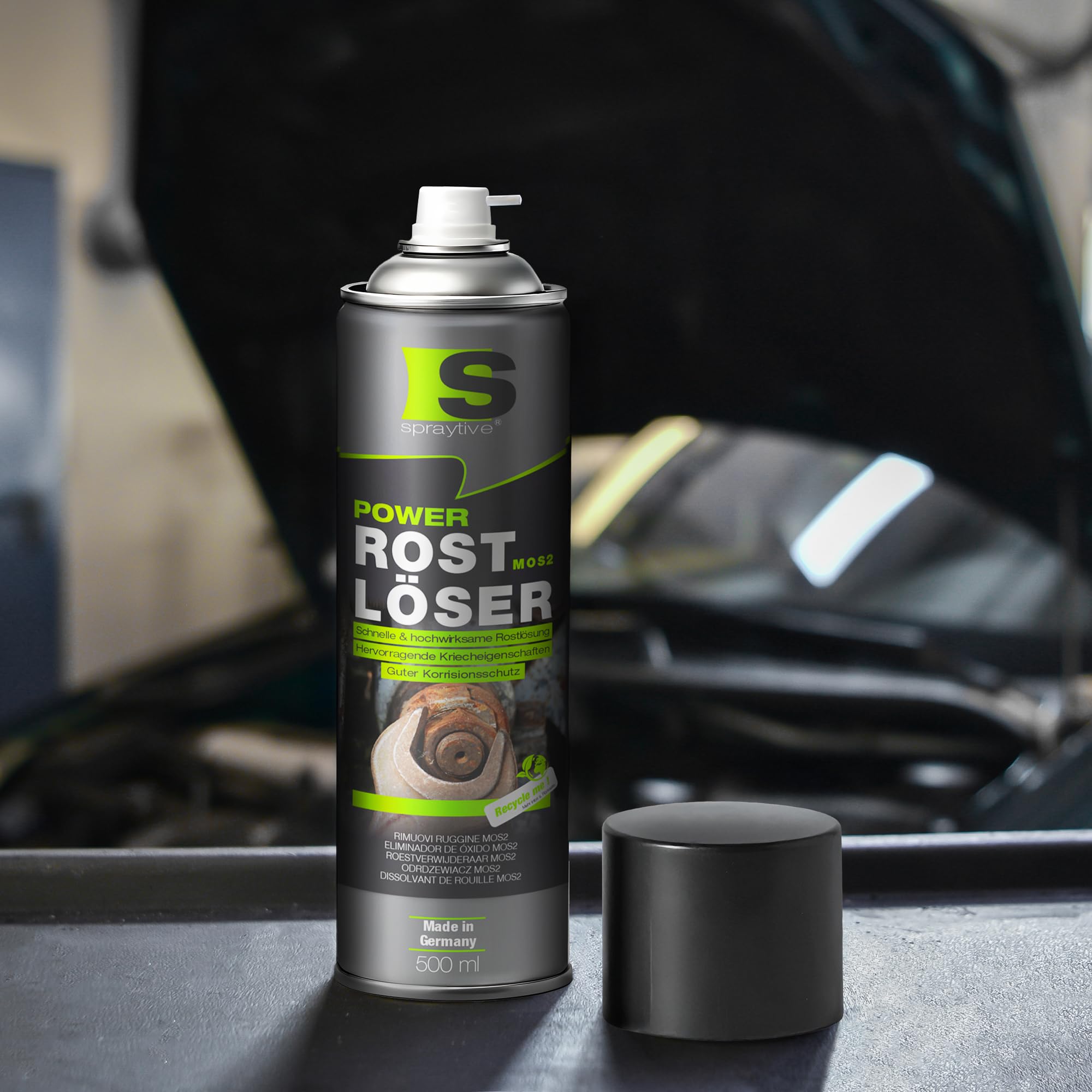 30 x 500 ml Power Rostlösmittel MoS₂ Spray – Limpiador de óxido altamente eficaz con lubricante sólido – Se arrastra, baja fricción y anticorrosión – Para coches, talleres e industrias